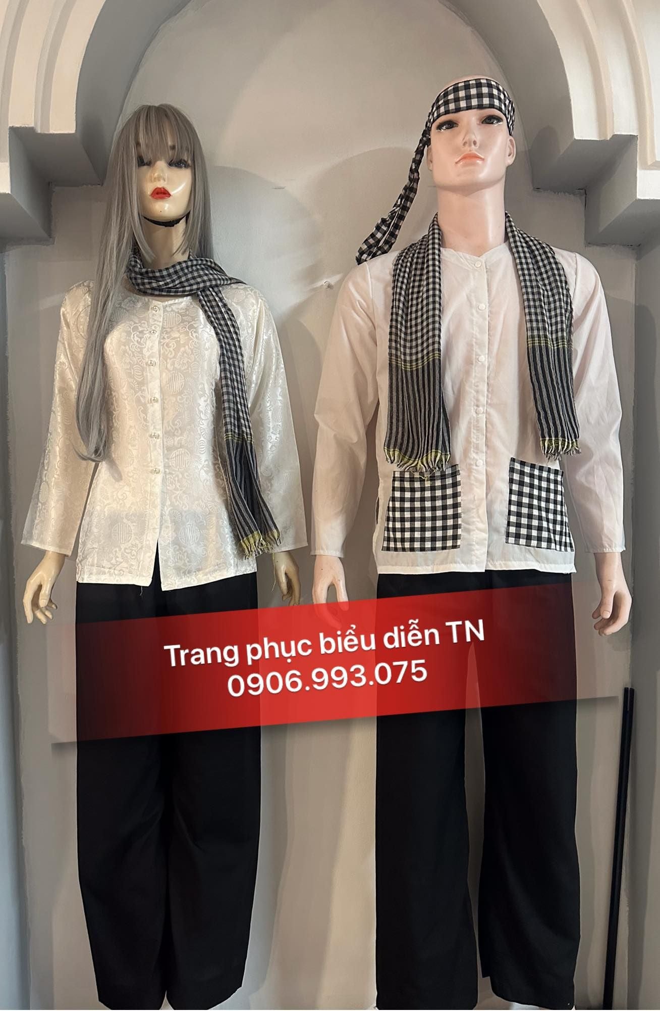 ABB05 - Áo bà ba nam trắng phối caro