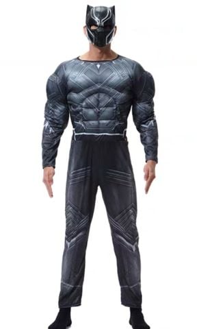  SAH005 - Trang Phục Hóa Trang Chiến Binh Báo Đen Black Panther Người Lớn Cơ Bắp, Bộ Đồ Hóa Trang Siêu Anh Hùng 