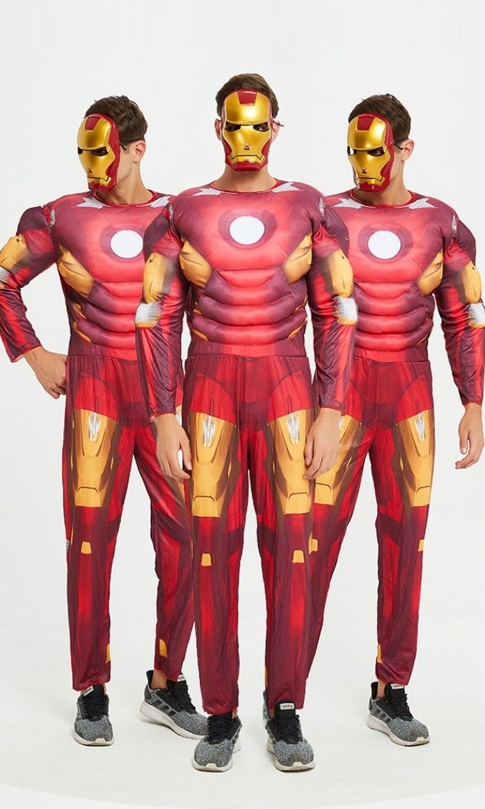SAH004 - Trang Phục Hóa Trang Người Sắt Iron Man Người Lớn Cơ Bắp, Bộ Đồ Hóa Trang Siêu Anh Hùng