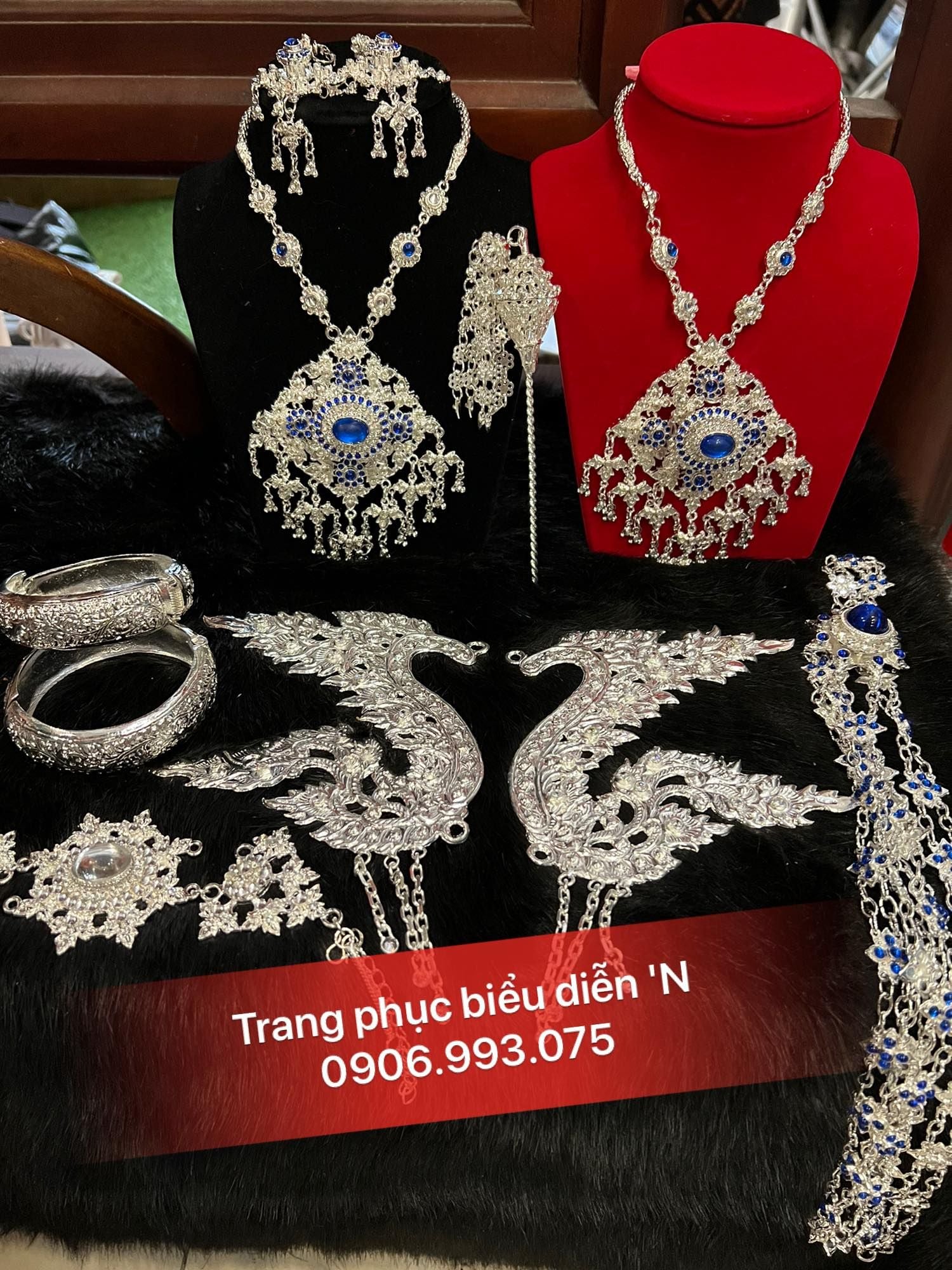 NN100 - Bộ Trang Sức Bạc Thái/Cam