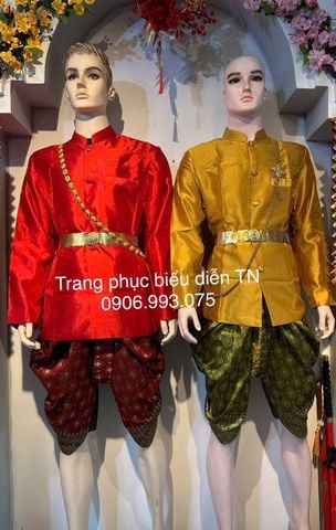  NN107 - Trang Phục Thái Lan Nam Màu Đỏ + Vàng Đồng 