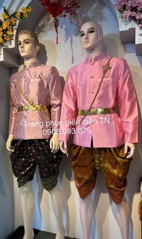  NN105 - Trang Phục Khmer Nam Màu Hồng Ruốc + Hồng 