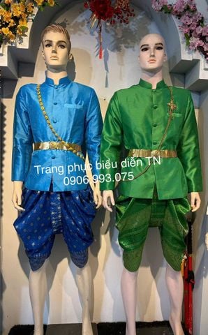  NN106 - Trang Phục Khmer Nam Màu Xanh Lá + Xanh Dương 