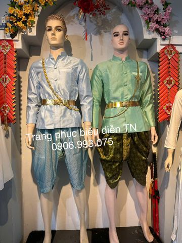  NN108 - Trang Phục Thái Lan Nam Màu Xanh Dương Nhạt + Xanh Ngọc 