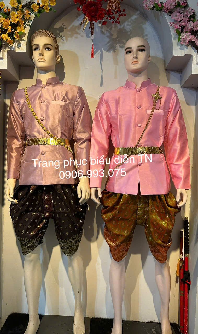 NN105 - Trang Phục Khmer Nam Màu Hồng Ruốc + Hồng