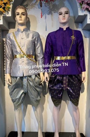  NN102 - Trang Phục Khmer Nam Màu Xám 