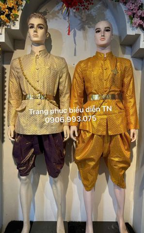  NN109 - Trang Phục Khmer Nhũ Nam Màu Vàng + Kem 