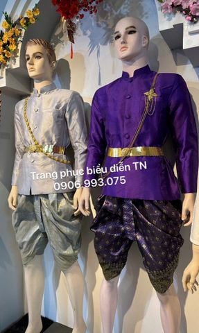  NN102 - Trang Phục Khmer Nam Màu Xám 