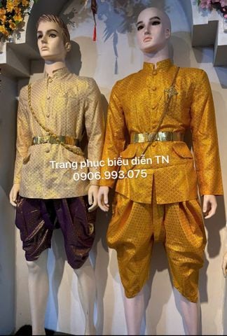  NN109 - Trang Phục Khmer Nhũ Nam Màu Vàng + Kem 