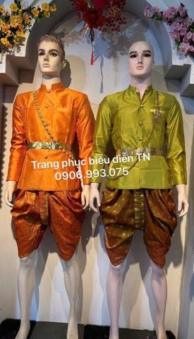  NN103 - Trang Phục Thái Lan Nam Màu Cam + Xanh Oliu 