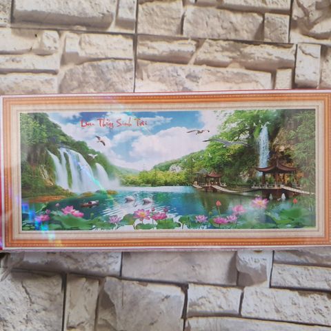 Tranh đính đá Lưu thủy sinh tài DF643 size 150x65cm