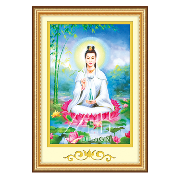 Tranh Thêu Mẹ Quan Âm Tọa Liên 53400 Tranh Thêu Mẹ Quan Âm Tọa Liên 53400