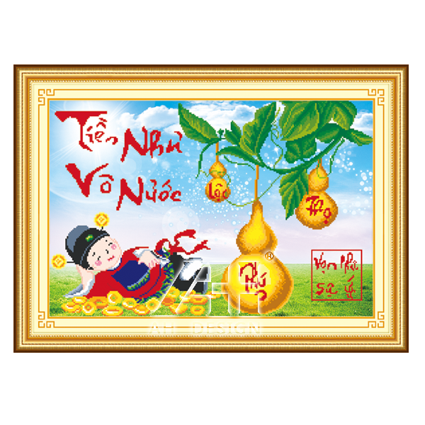 Tranh thêu tiền vô như nước 53423