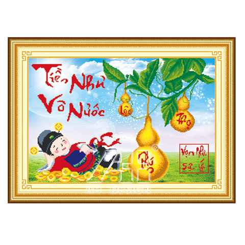 Tranh thêu tiền vô như nước 53423