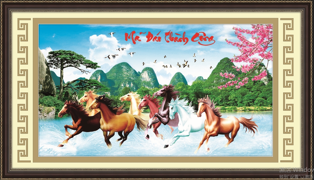 Mã đáo thành công tranh gắn đá 77587