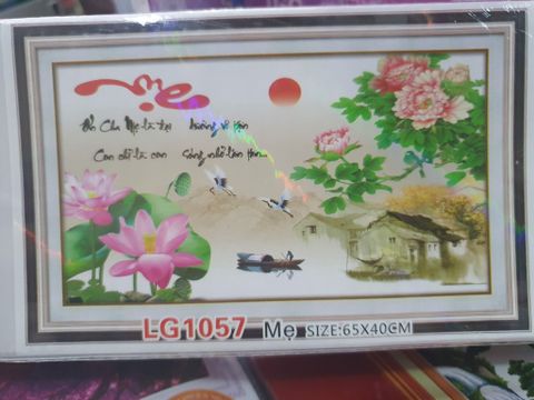 Tranh đính đá chữ mẹ hoa sen LG-1057 size 65x40cm