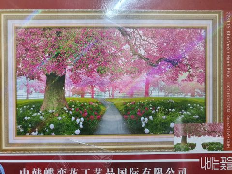 Tranh thêu chữ thập Vườn hạnh phúc DLH-223115 size 161x95cm