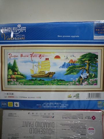 Thuận buồm xuôi gió tranh thêu chữ thập X8094