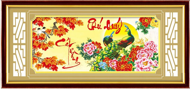 Tranh thêu chữ thập Ailuo Phú Quý Cát Tường Công 53383 Tranh thêu chữ thập Ailuo Phú Quý Cát Tường Công 53383