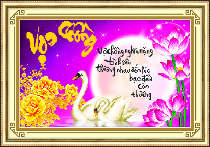 Tranh gắn đá Ailuo Vợ Chồng ( thiên nga ) 77473