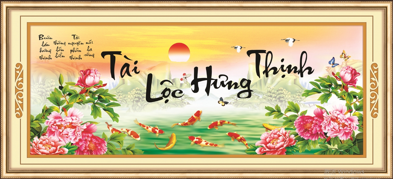 Tranh thêu chữ thập Ailuo Tài lộc hưng thịnh 53499 Tranh thêu chữ thập Ailuo Tài lộc hưng thịnh 53499