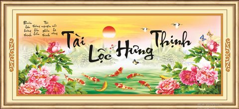 Tranh thêu chữ thập Ailuo Tài lộc hưng thịnh 53499