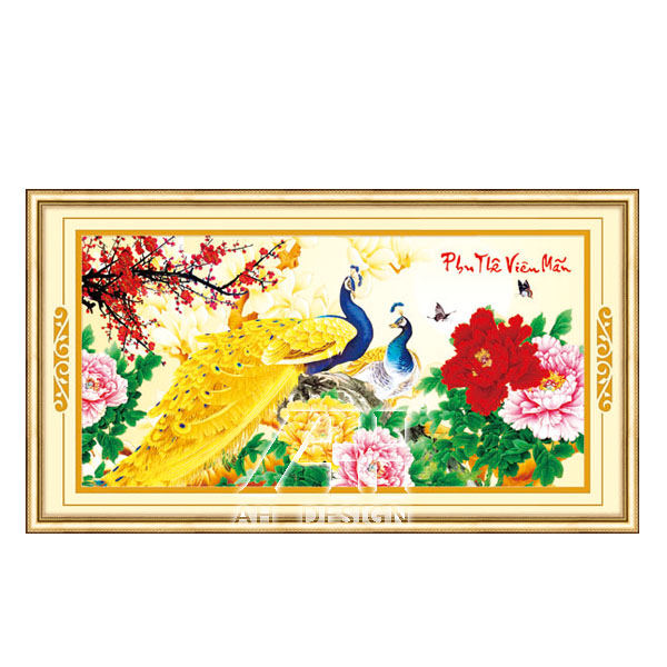 Tranh thêu chữ thập Ailuo Phu thê viên mãn 53420