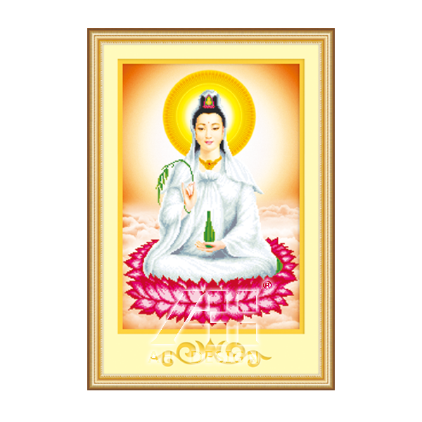 Tranh thêu chữ thập Quan Âm 53412