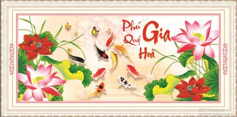 Tranh thêu chữ thập Ailuo Gia hòa Phú quý 53507