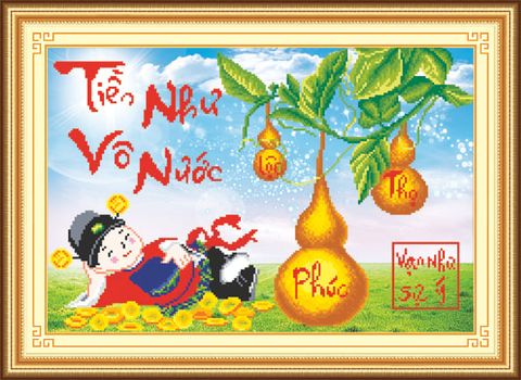 Tranh gắn đá Ailuo Tiền Vô Như Nước 77471