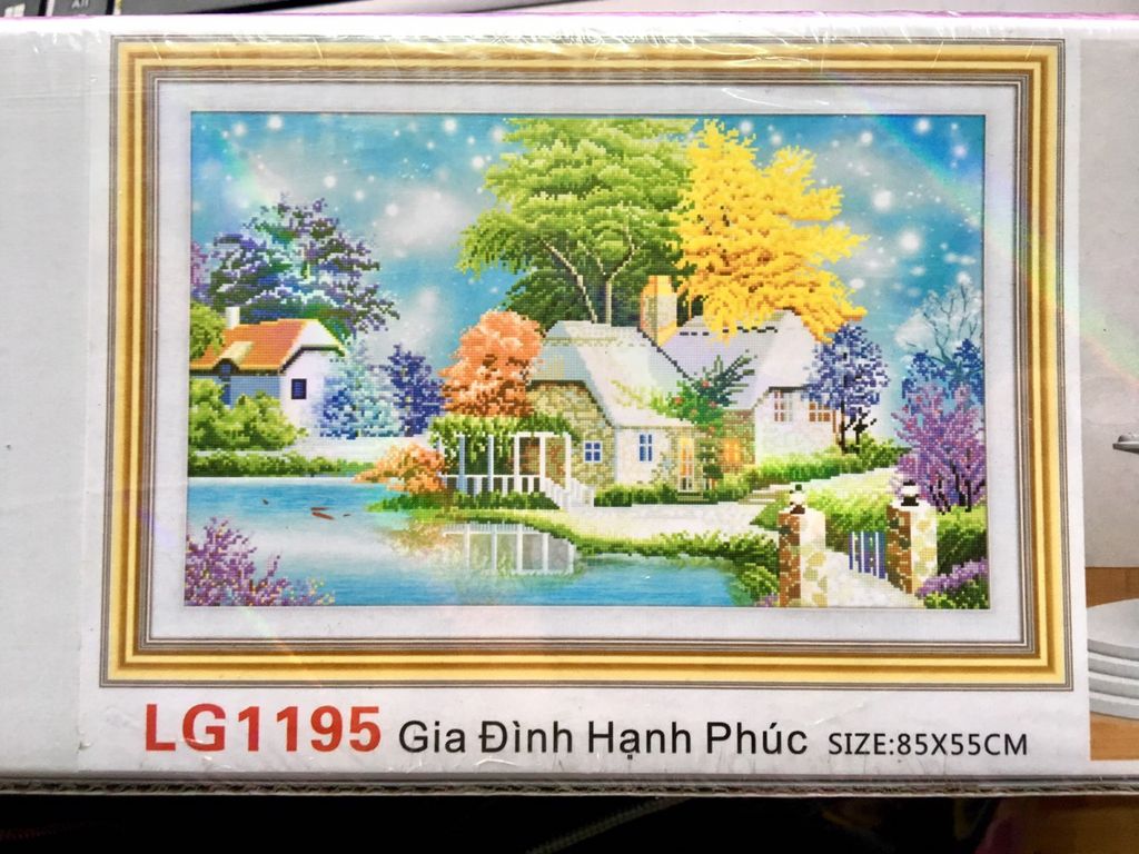 Tranh Đính Đá Phong Cảnh Ngôi Nhà Gia Đình Hạnh Phúc Lg-1195 – View Life