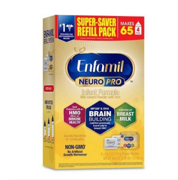  Sữa Bột MEAD JOHNSON Enfamil Neuro Pro Non-GMO Cho Bé 0-12 Tháng, 1.03kg (2 Gói x 516g) 