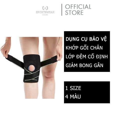  Dụng cụ bảo vệ khớp gối chân có lớp đệm cố định tập gym, chơi thể thao v5 