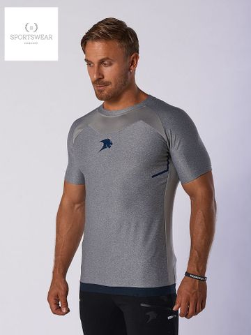  Áo tập gym tay ngắn Novum Grey Man 