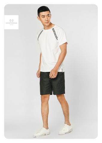  Áo thun nam cổ tròn sọc vai S.BASIC Sportswear Concept 