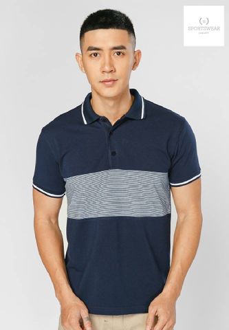  Áo thun nam cổ Navy phối S.BASIC Sportswear Concept 