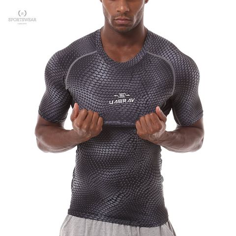  Áo tay ngắn ôm sát da rắn UABRAV 