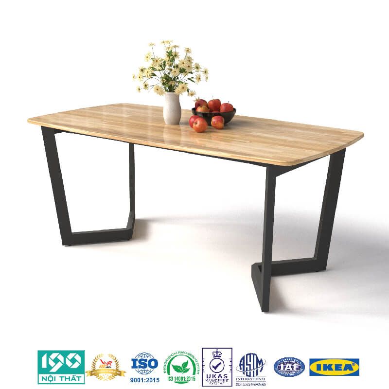 Bàn Ăn Mặt Gỗ BA07-G12