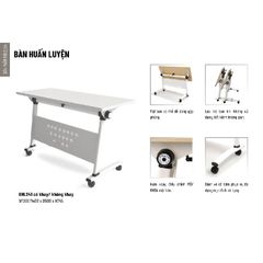 Phẩm: Bàn Training BHL241 -12K Có ngăn, 1m2, ống Oval 30x60