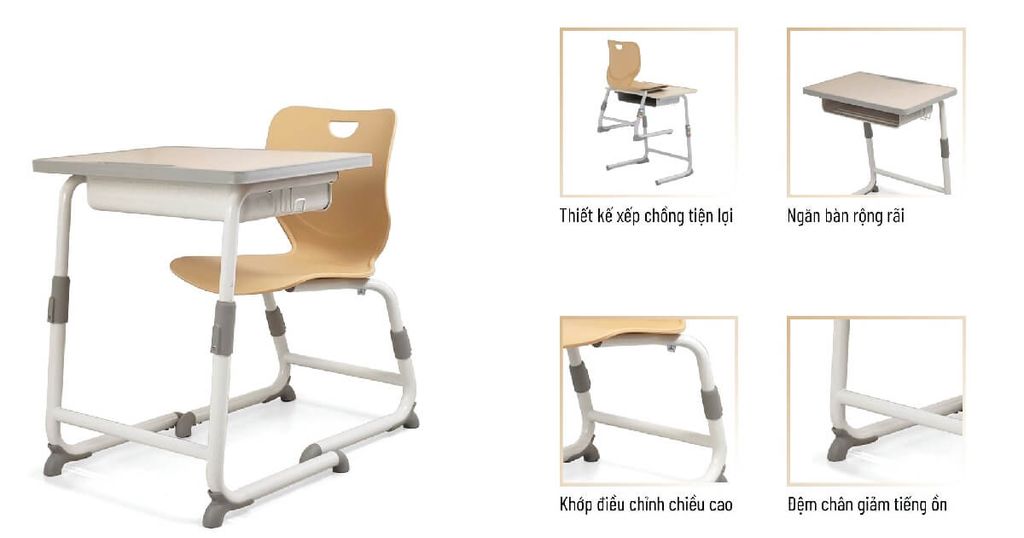 Ghế Học Sinh Tiểu Học GHS243 Tăng Chỉnh Chiều Cao