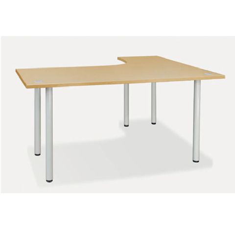 Bàn Giám Đốc Chữ L 1m4 góc Trái chân Thép tròn BLT14-CT