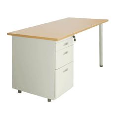 Bàn Làm Việc 1m8 Hộc Liền 3 Ngăn Kéo Chân Trụ Tròn BCT18-HS1