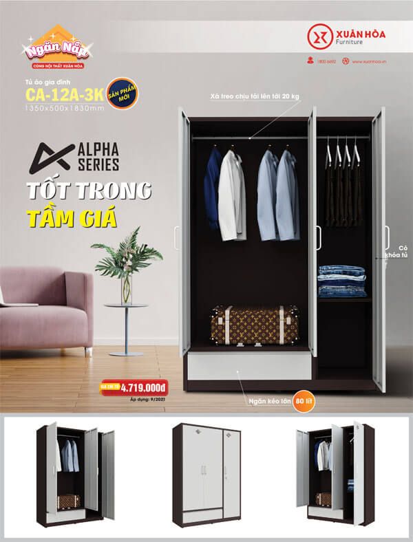 Tủ sắt Xuân Hòa CA-12A-3K