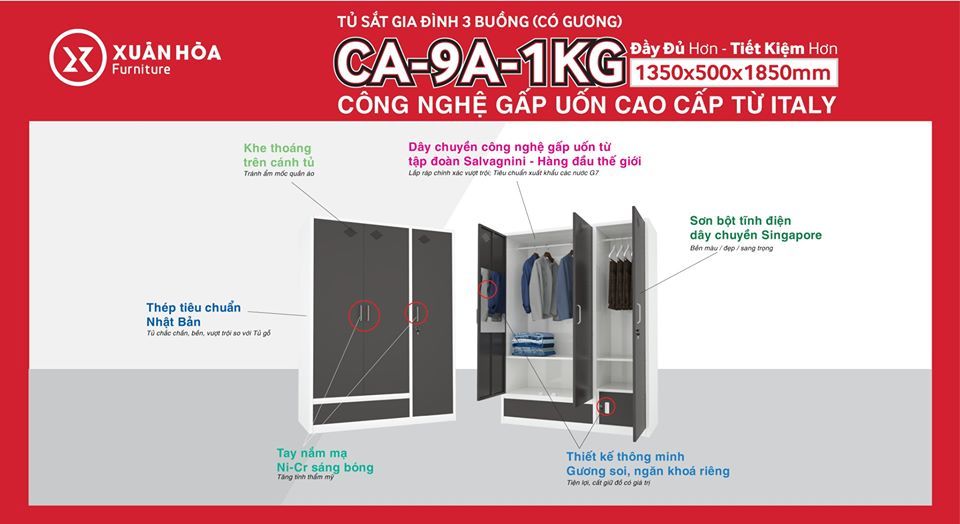 Tủ sắt Xuân Hòa CA-9A-1KG