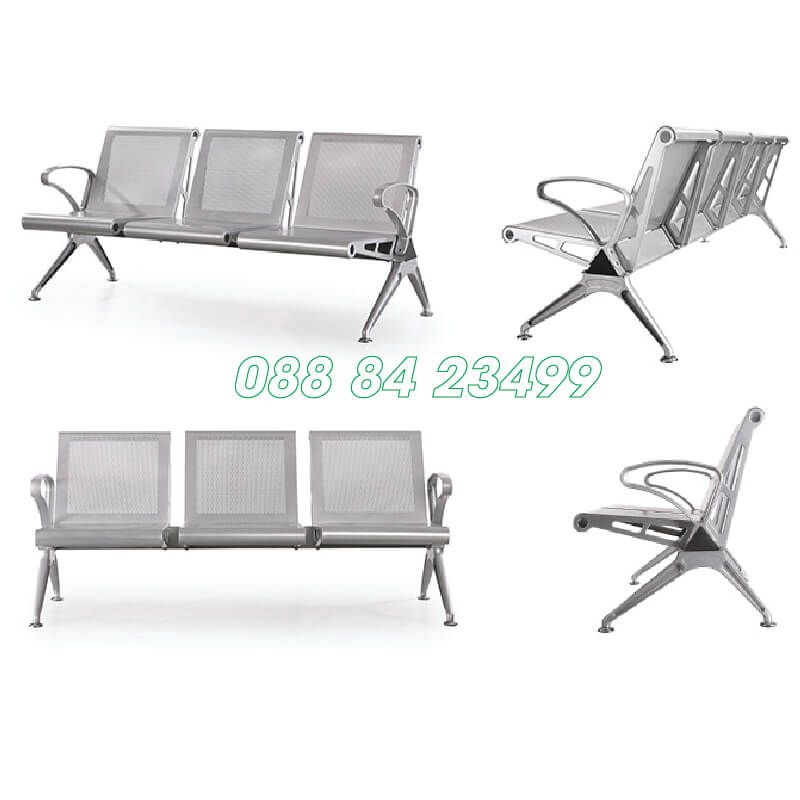 Ghế Phòng Chờ 3 Chỗ | GC06-3 | Thép Nhũ Bạc
