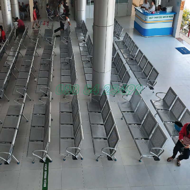 Ghế Phòng Chờ 4 Chỗ | GC06-4 | Thép Nhũ Bạc