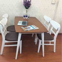 Bộ bàn ăn Mango PU white