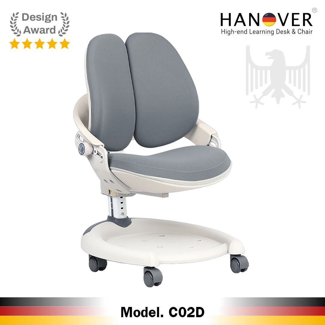 Ghế ngồi học chống gù Hanover C02D Grey Edition Ghế Ngồi Học Chống Gù Hanover C02D Grey Edition