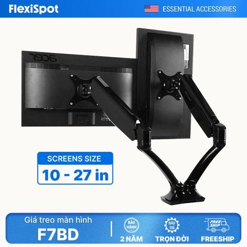  Giá treo màn hình tay đỡ màn hình đôi 10-27 inch - Flexispot F7BD 