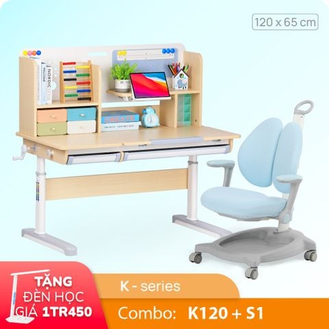  Bộ bàn học thông minh gỗ tự nhiên iSmart Klever K120 